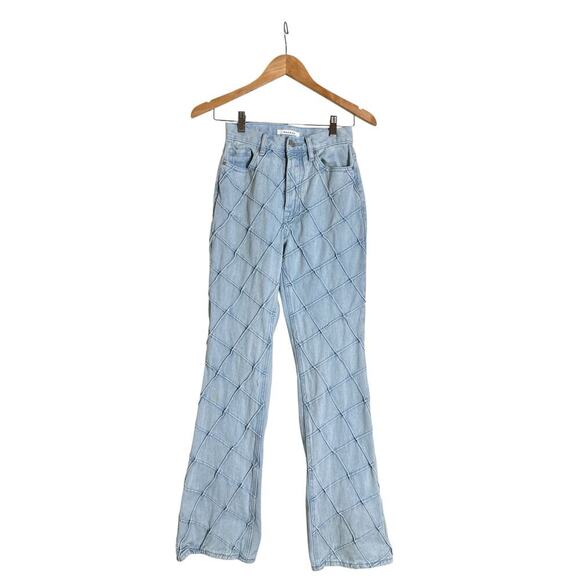 PacSun Women's High Waisted Pintuck Bootcut Leg Denim Jeans Size 24 Light Blue - Picture 2 of 10